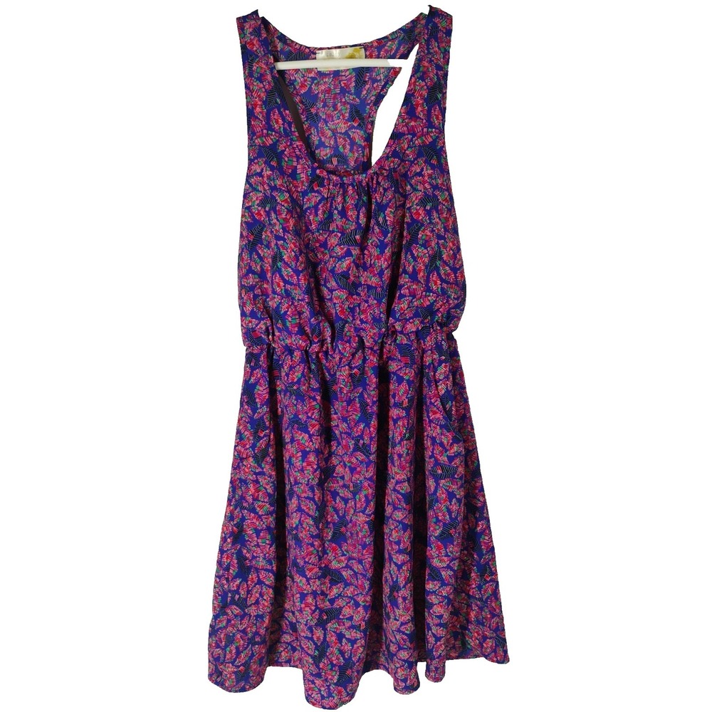 Paisley and‎ Ivy Dress Womens Medium Pink Blue Sleeveless Lightweight Racerback
